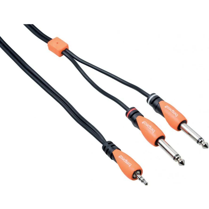 Комутаційний аудіо-кабель Bespeco Mini-Jack 3.5 - 2xJack 6.3 mono SLYM-SJ500 5м - фото 1