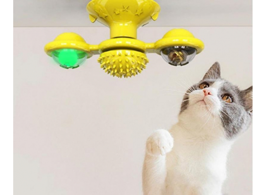 Интерактивная Інтерактивна іграшка для котів AnimAll Fun AGrizZzly Крейзі Кет на присосці жовта - фото 4