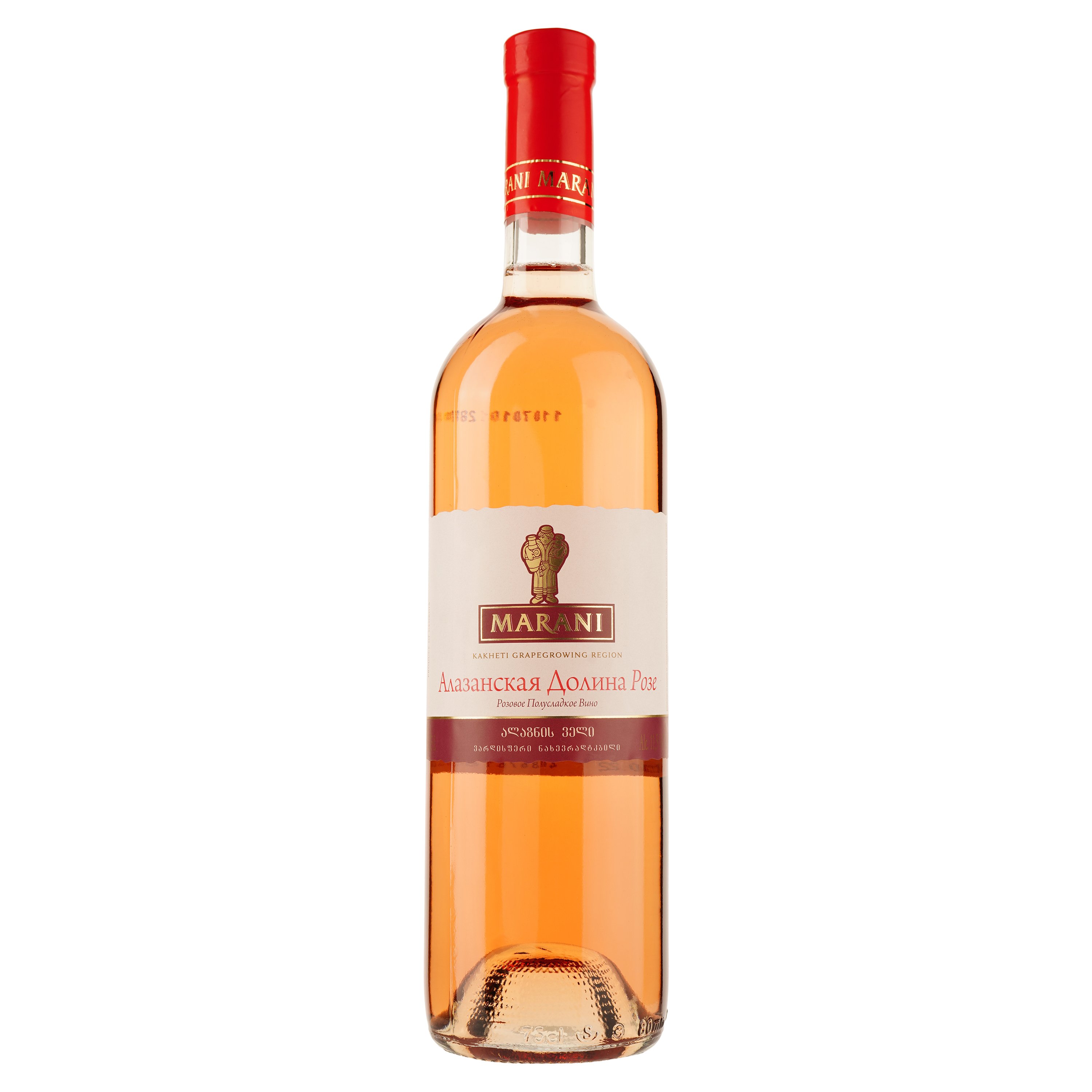 Вино Marani Алазанська долина, рожеве, напівсолодке, 11,5%, 0,75 л - фото 1