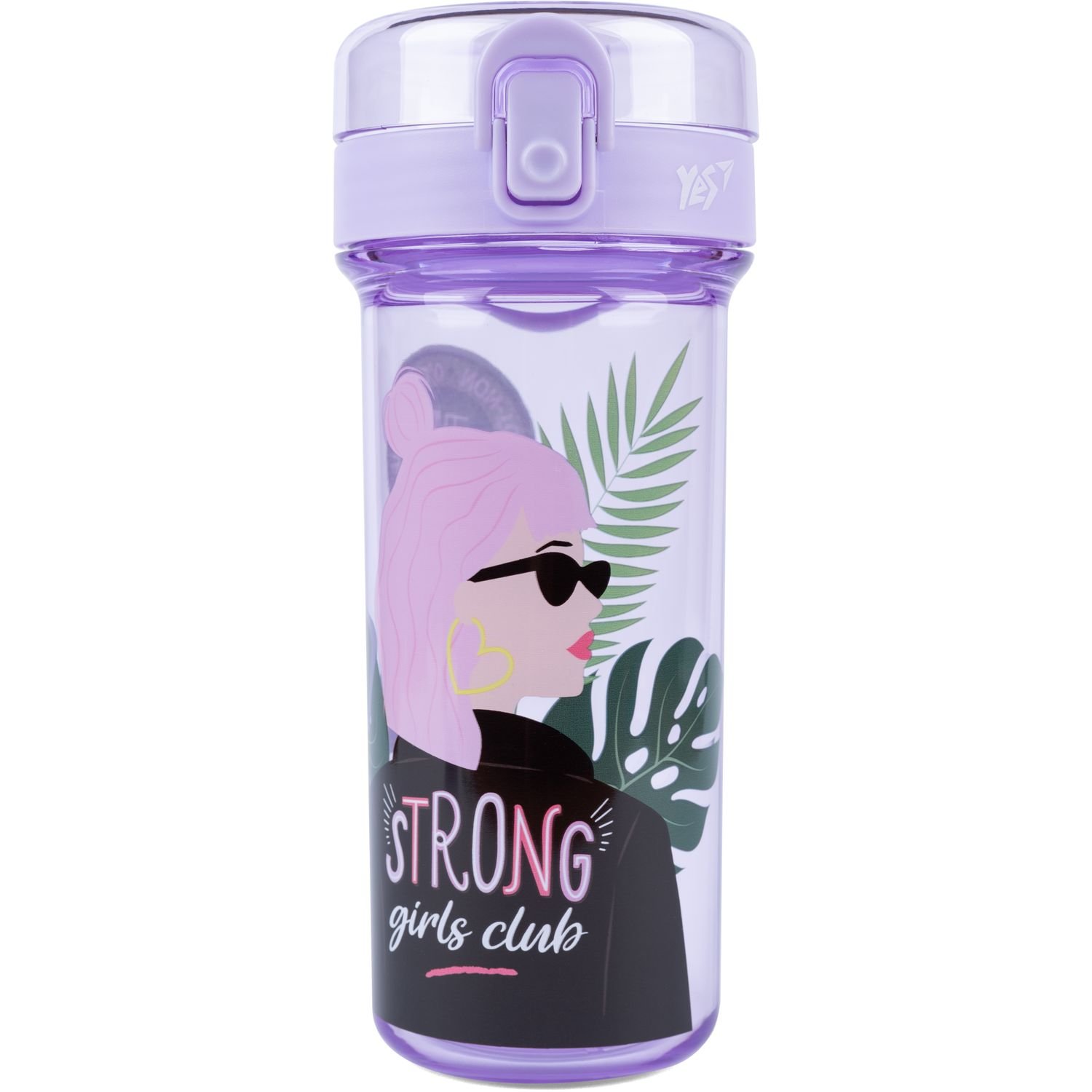 Бутылка для воды Yes Strong Girls, 430 мл, сиреневая (707629) - фото 1