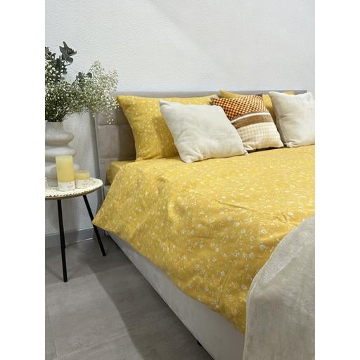 Комплект постельного белья Ecotton полуторный 250951 Цветок на желтом (24278) - фото 3