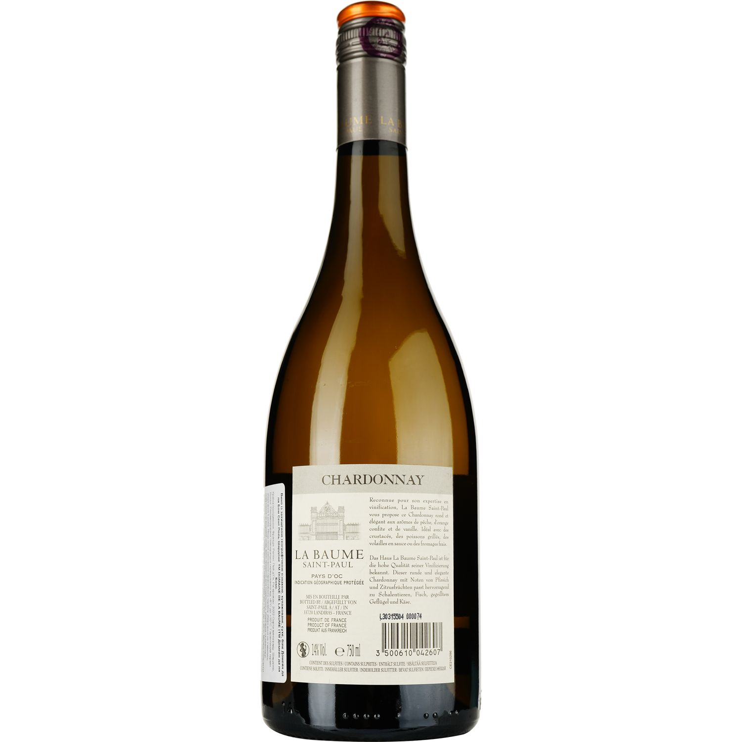 Вино Domaine De La Baume Saint Paul Chardonnay IGP Pays d'Oc 2022 біле сухе 0.75 л - фото 2