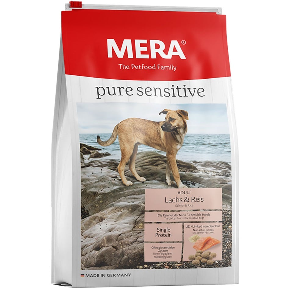 Сухой корм для взрослых собак с чувствительным пищеварением Mera Pure Sensitive, с лососем и рисом, 1 кг (056881-6826) - фото 1