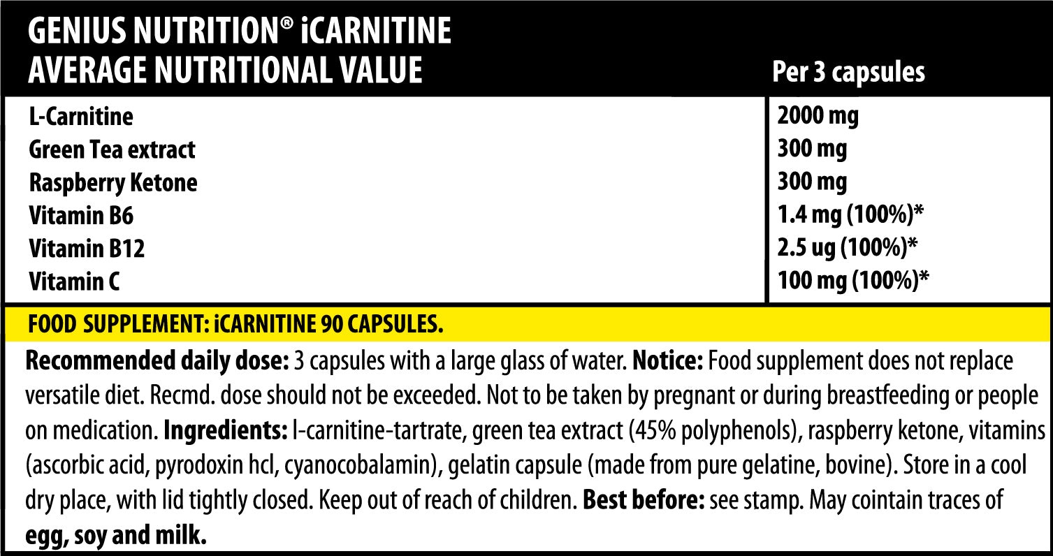 Карнітин Genius Nutrition iCarnitine 90 капсул - фото 2