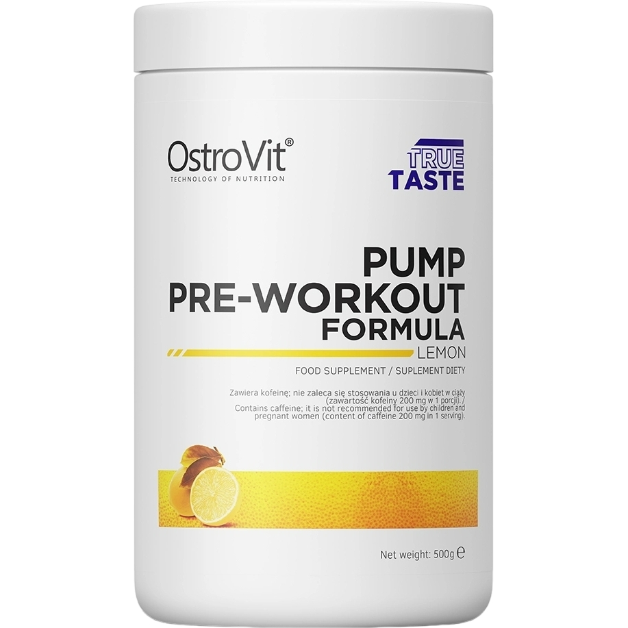 Передтренік OstroVit PUMP Pre-Workout Formula Lemon 500 г - фото 1