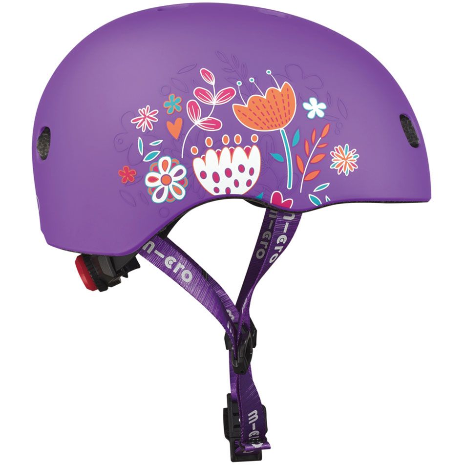 Защитный шлем Micro 48-53 см фиолетовый с цветами (AC2137BX) - фото 6