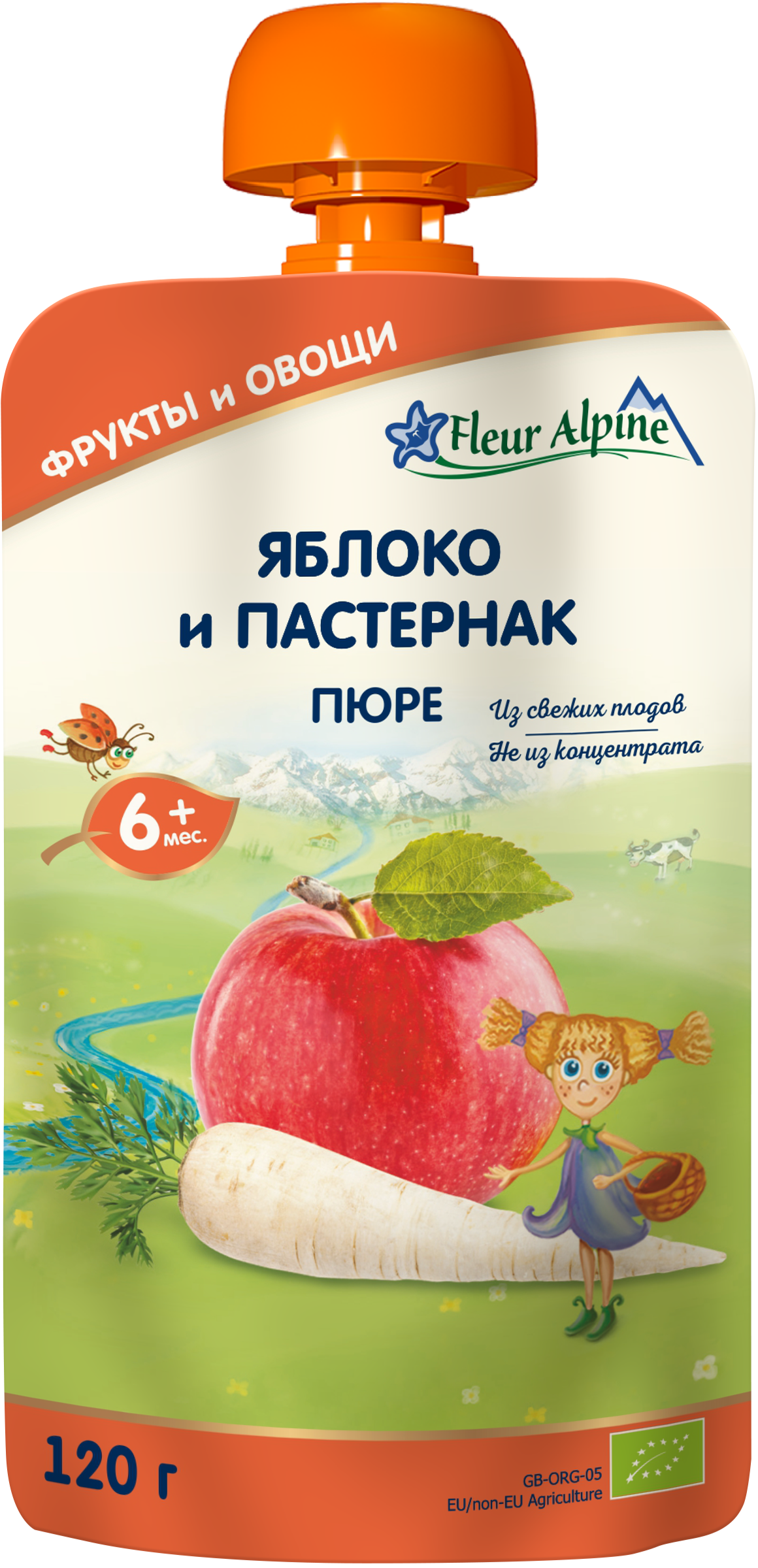 Пюре Fleur Alpine Pouch Органік Яблуко і пастернак, 120 г - фото 1