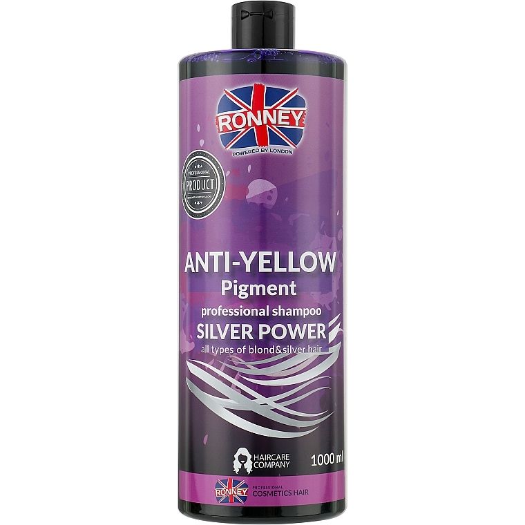 Шампунь для нейтрализации желтизны Ronney Professional Anti-Yellow Pigment Silver Power 1 л - фото 1