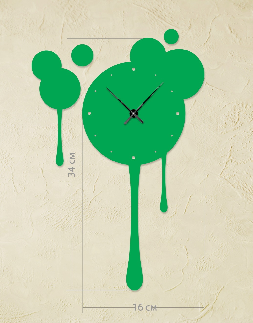 Настінний годинник Art-Life Collection, 16x34 см, зелений (1A-37-16x34_c) - фото 1
