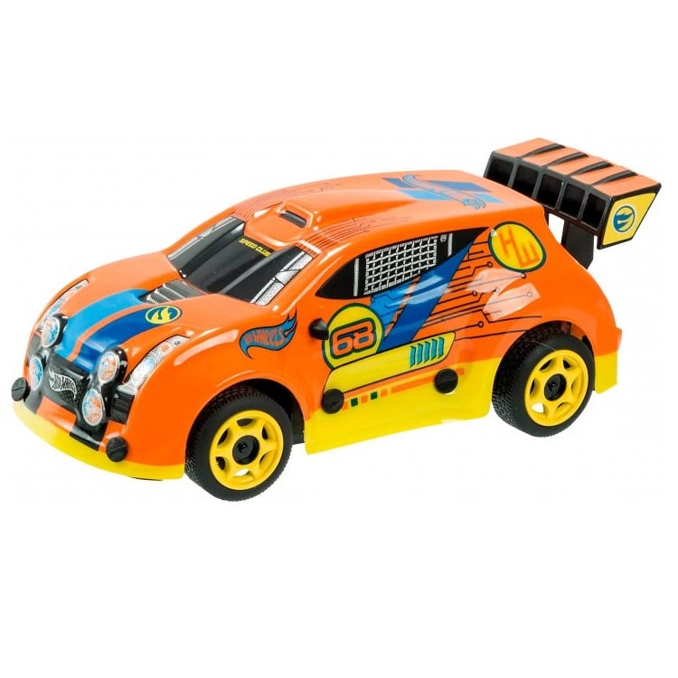 Игрушечная автомодель на радиоуправлении Mondo Hot Wheels Fast 4WD полноприводная скорость 1:24, оранжево-желтая (63310) - фото 1