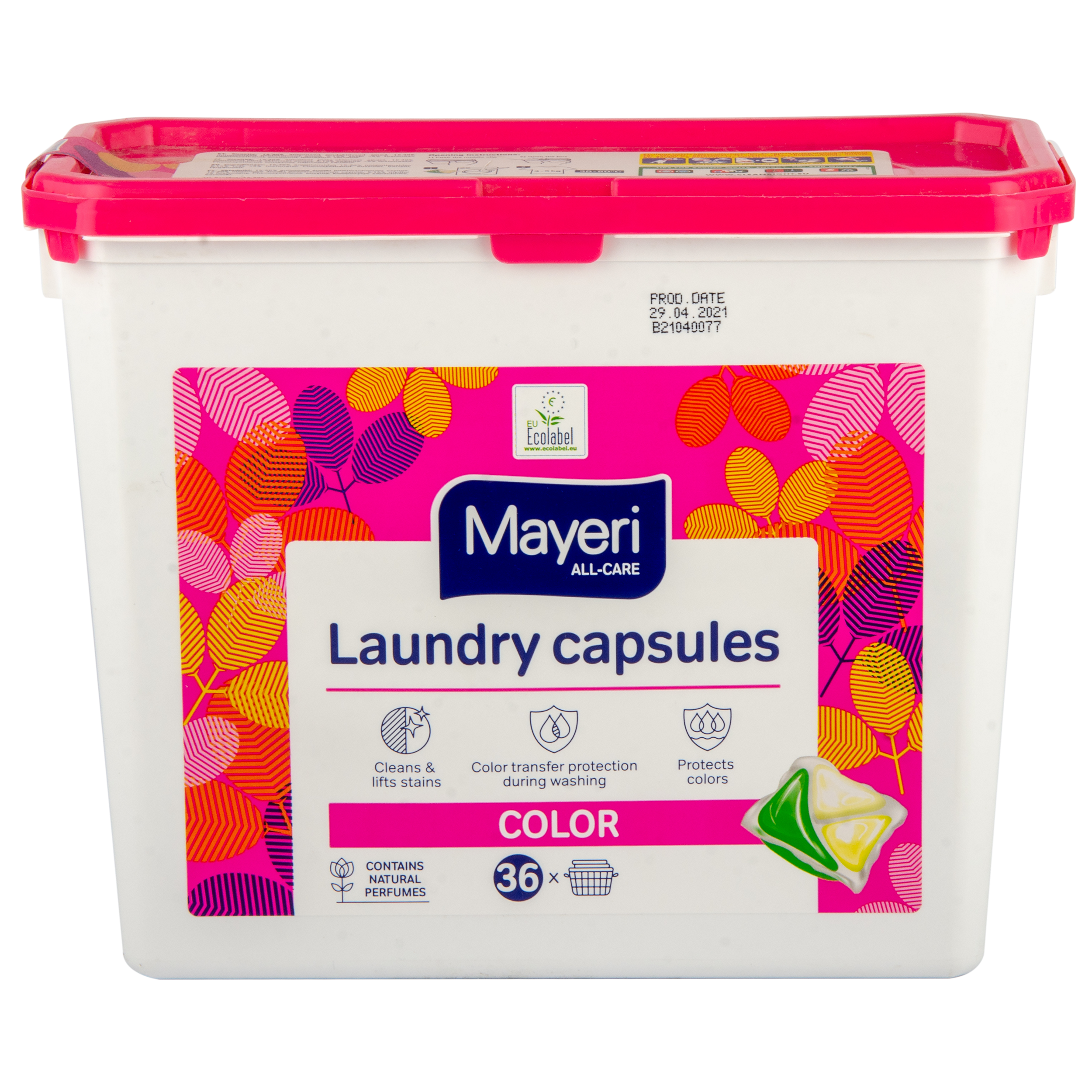Капсули для прання кольорових речей Mayeri, 36 шт. (MLCC36) - фото 1
