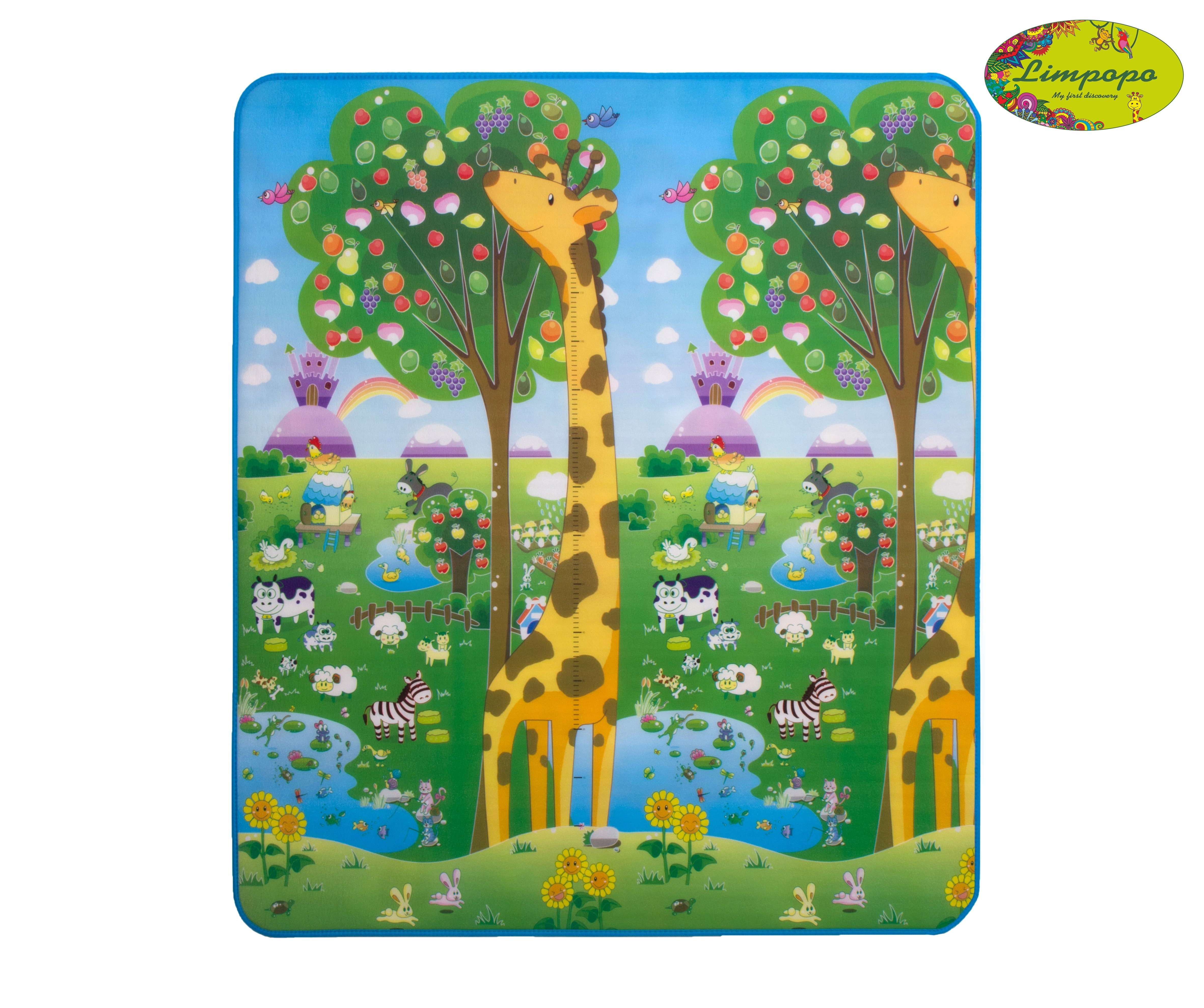 Розвиваючий килимок Limpopo Велика жирафа і Барвиста абетка, двосторонній, 180х150 см (LP012-150) - фото 3