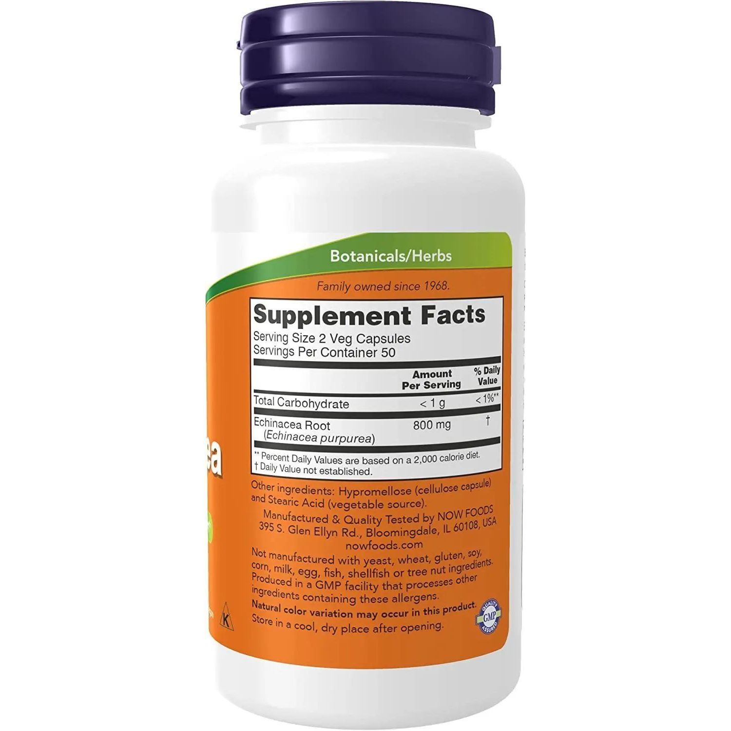 Эхинацея Now Foods Echinacea 400 мг 100 вегетарианских капсул - фото 2