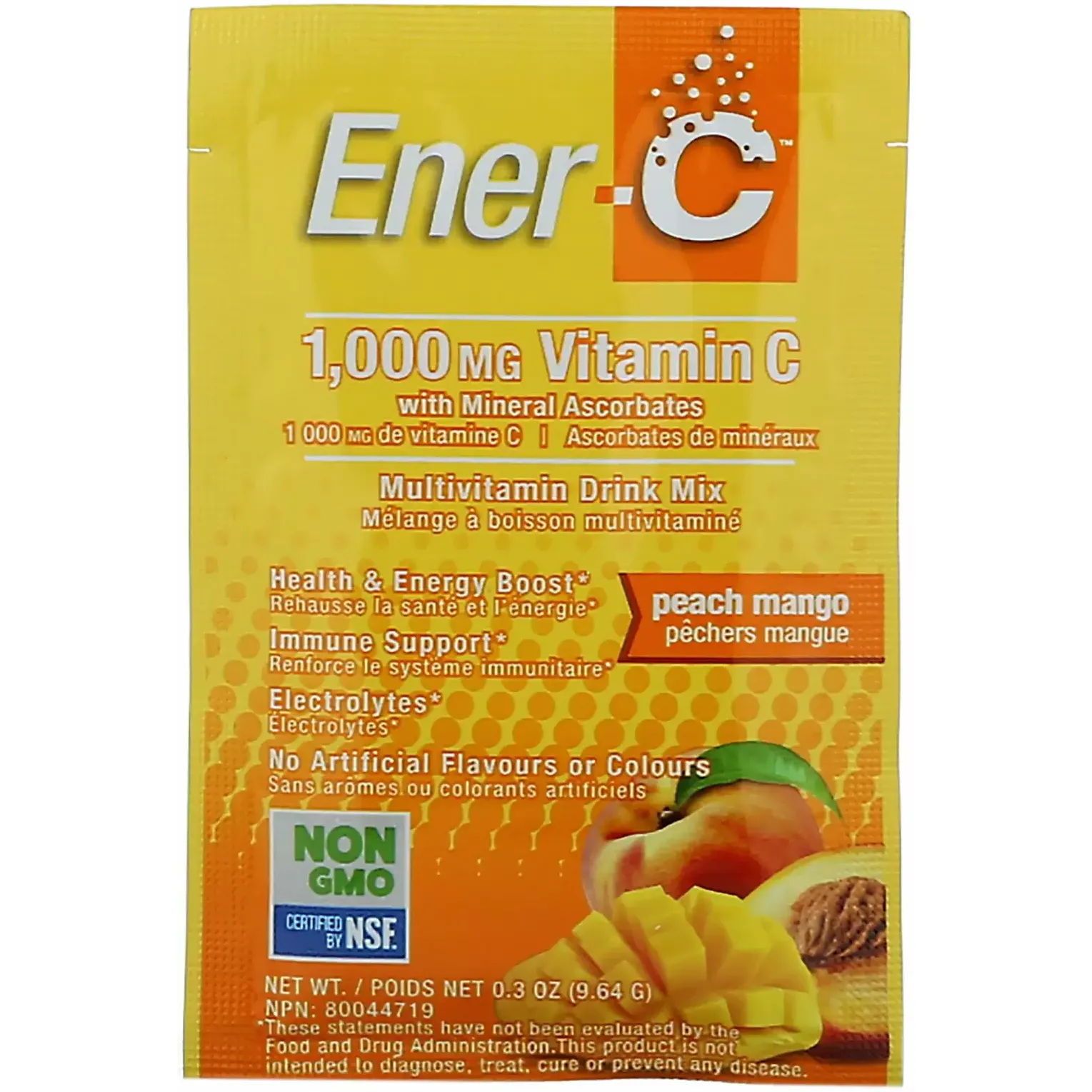 Вітамінний напій Ener-C Vitamin C для підвищення імунітету зі смаком манго та персику 30 пакетиків - фото 1