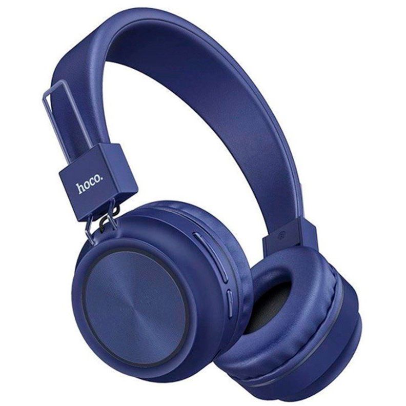 Наушники беспроводные HOCO W25 Bluetooth 5.0 Blue с микрофоном - фото 1