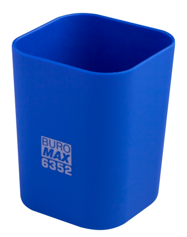 Стакан для канцелярського приладдя Buromax Rubber Touch, синій (BM.6352-02) - фото 1