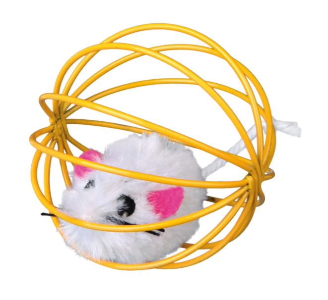 Іграшка для котів Trixie М'яч з мишкою, 6 см, в асортименті (4115_1шт) - фото 2