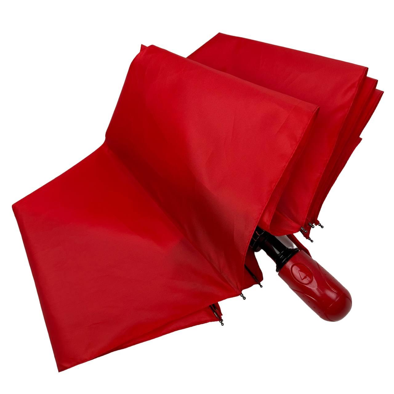 Женский складной зонтик полуавтомат Toprain 98 см красный - фото 4