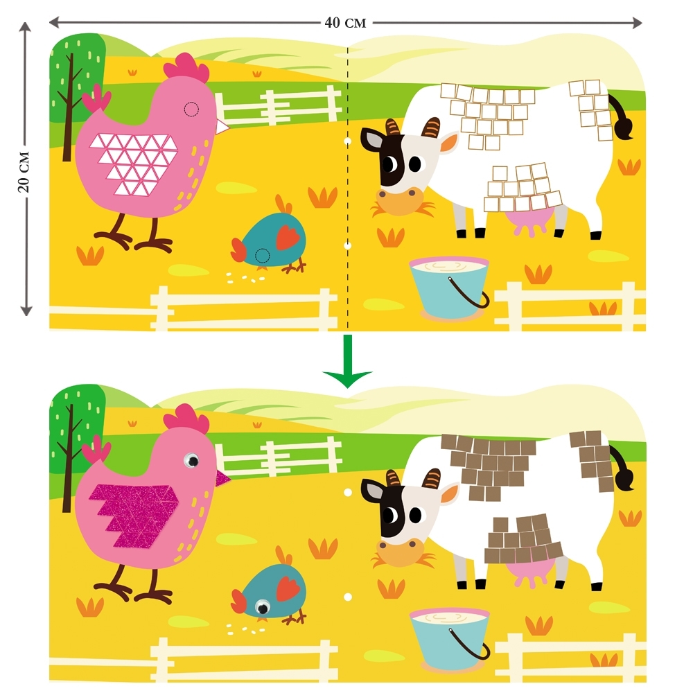 Набор для творчества Avenir Аппликация-мозаика Фермерские животные, 600 элементов (CH191592) - фото 10