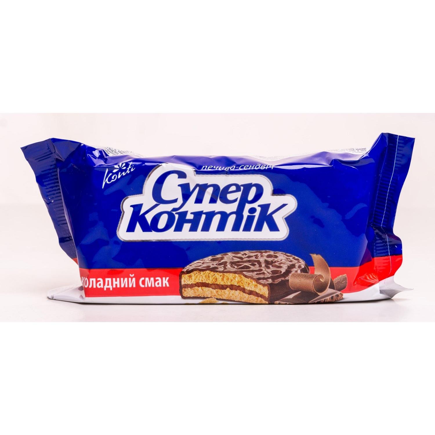 Печиво-сендвіч Konti Супер-Контик у шоколаді 100 г (51450) - фото 1