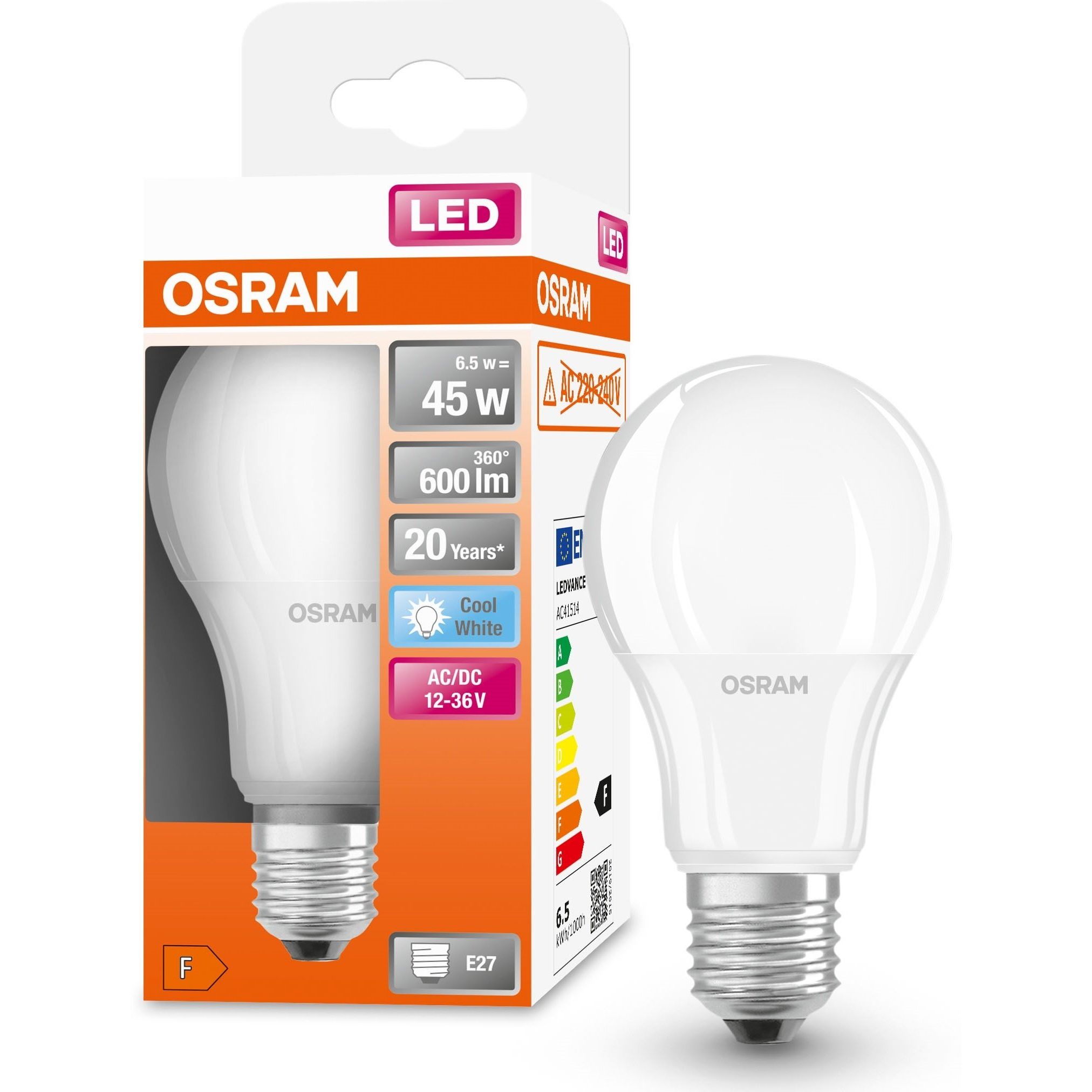 Лампа Osram LED 6.5 Вт E27 CLA65 низковольтная (4058075757608) - фото 4