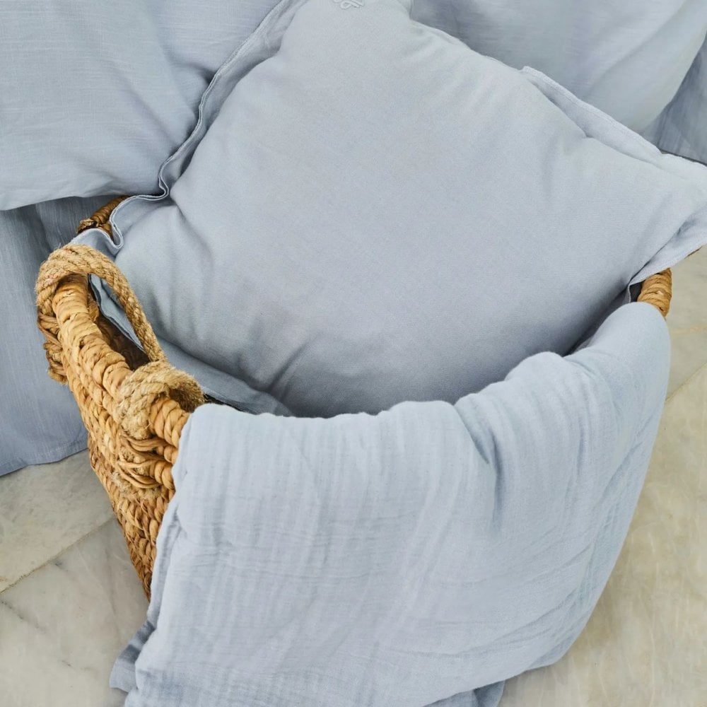 Комплект постельного белья Karaca Home 4 Element Hava Su mavi, евростандарт, голубой (svt-2000022300780) - фото 4