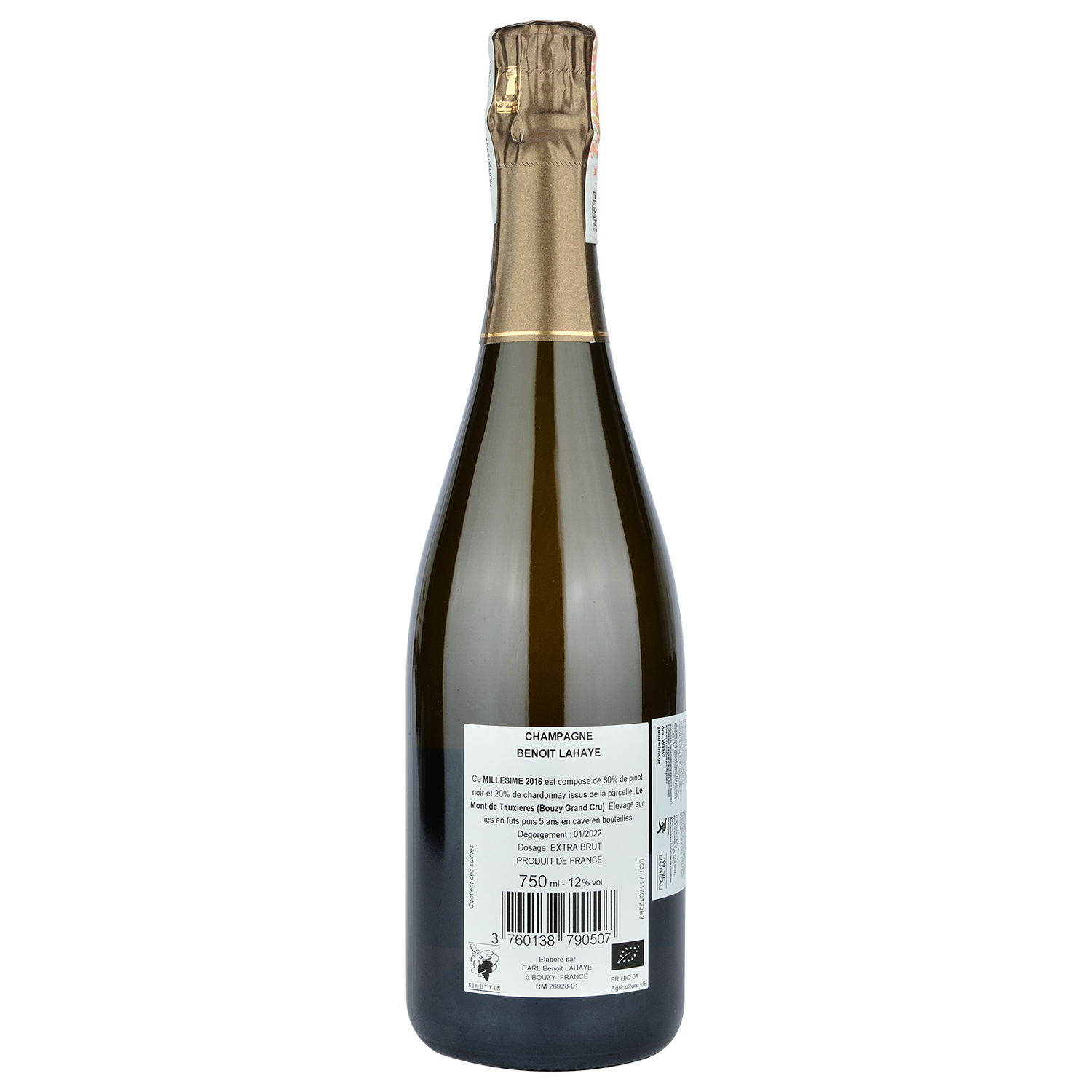 Шампанське Benoit Lahaye Millesime 2016, біле, екстра-брют, 0,75 л (W3342) - фото 2