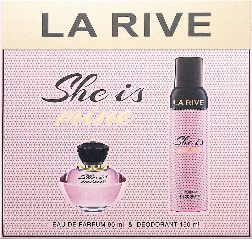 Подарунковий набір La Rive She Is Mine: Парфумована вода, 90 мл + Дезодорант, 150 мл - фото 1