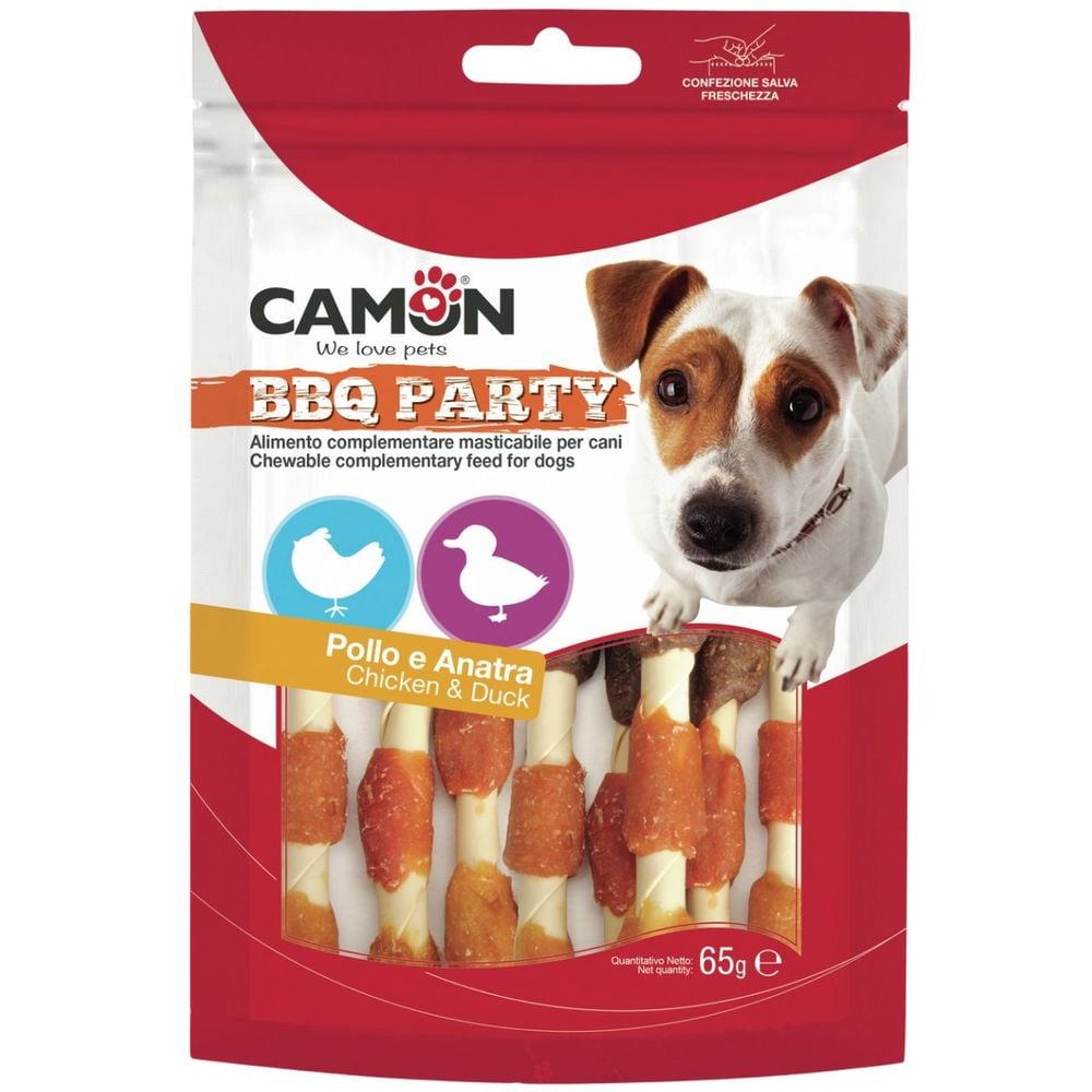 Ласощі для собак Camon BBQ Party Кебаб з куриці та качки 65 г - фото 1