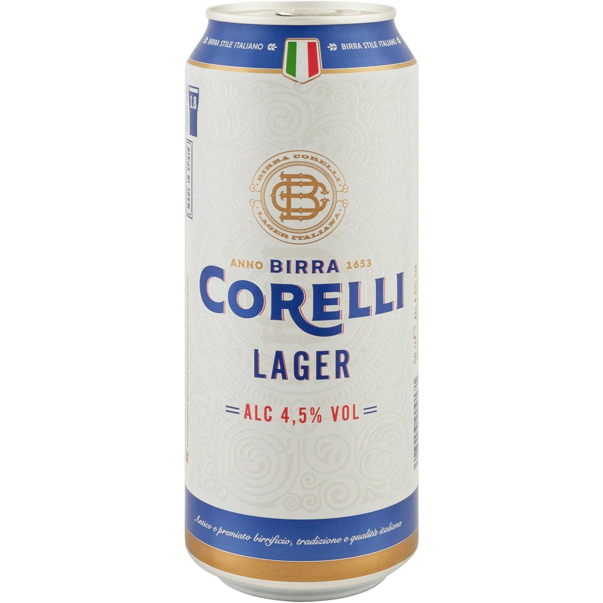 Пиво Corelli Lager светлое 4.5% 0.5 л ж/б - фото 1