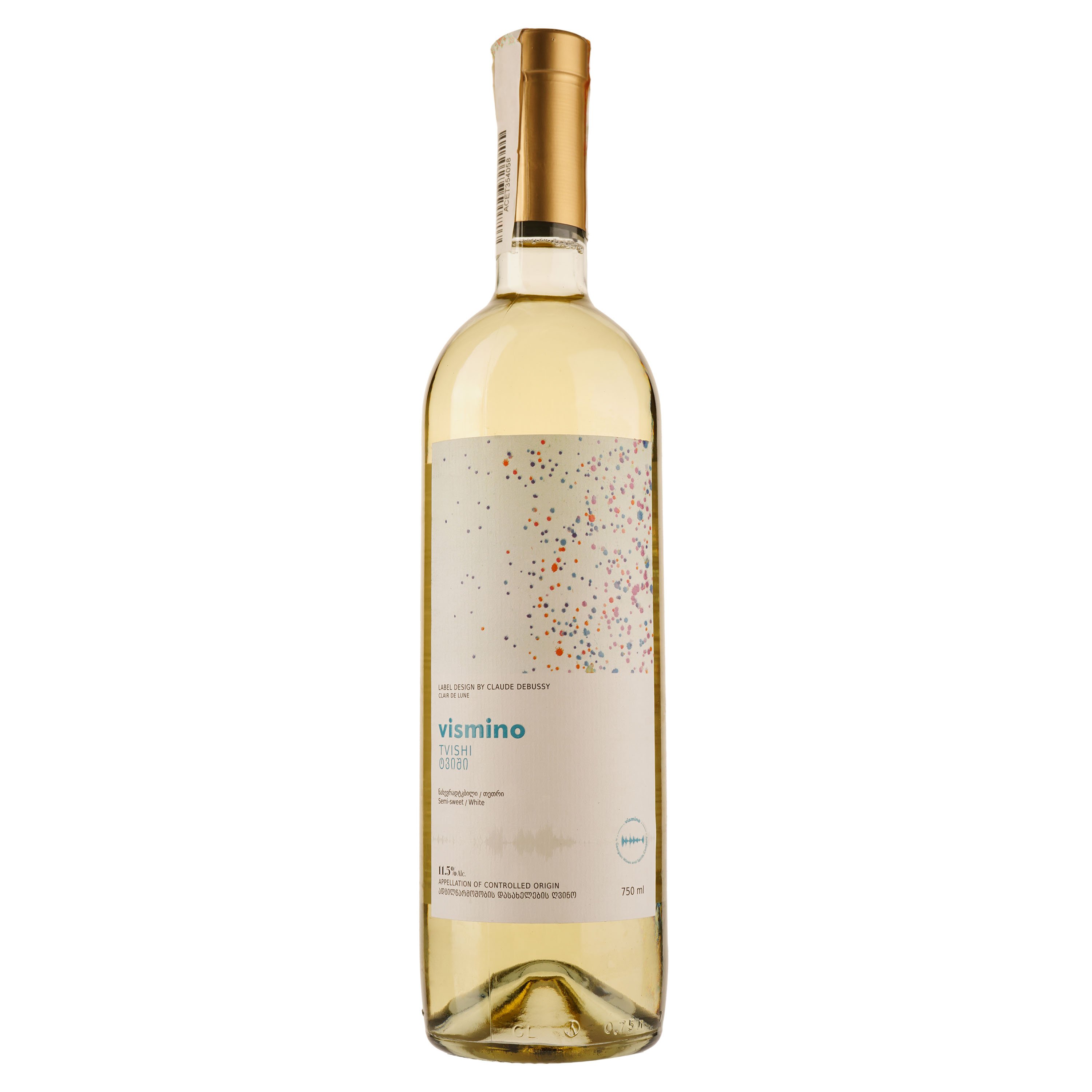 Вино Vismino Tvishi AOC, белое, полусладкое, 11-14,5%, 0,75 л - фото 1