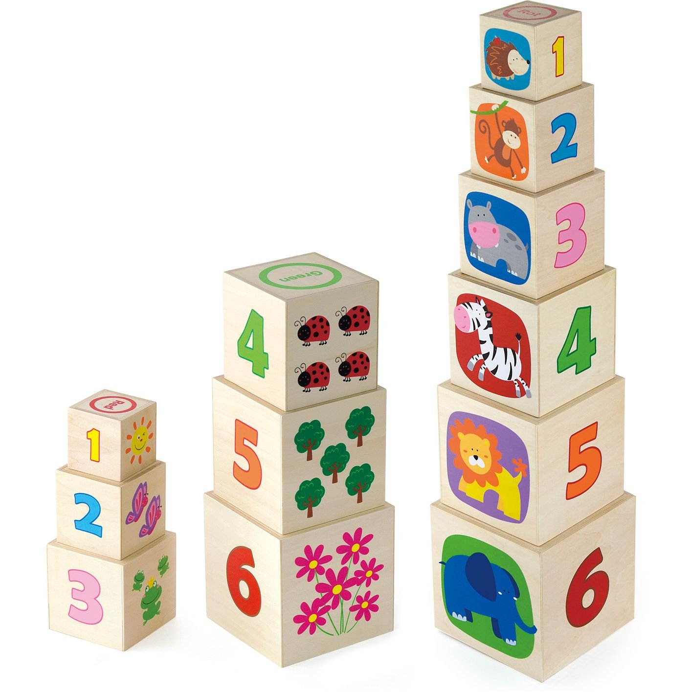 Деревянные кубики-пирамидка Viga Toys с цифрами (50392) - фото 2