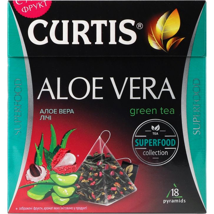 Чай зелений Curtis Aloe Vera Green Tea 32.4 г (18 шт. х 1.8 г) (903227) - фото 2