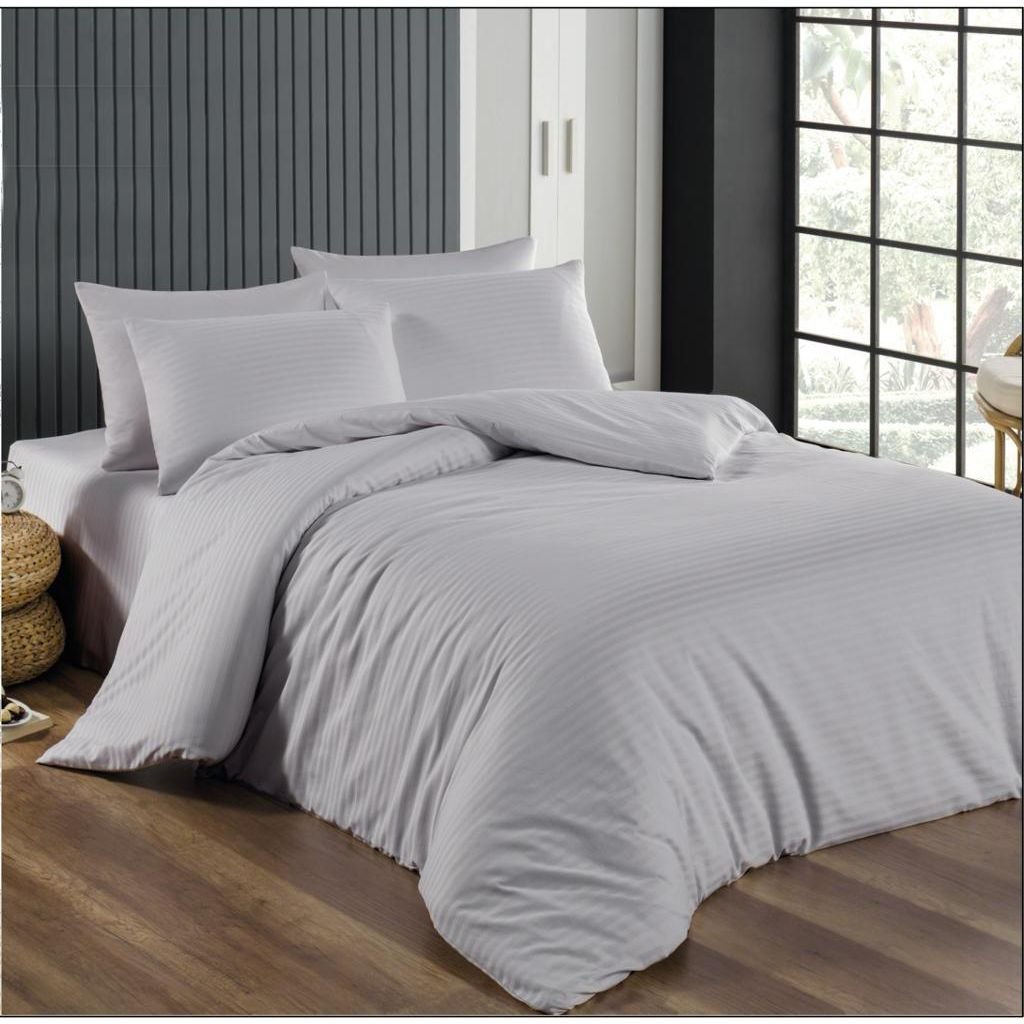 Комплект постельного белья LightHouse Sateen Stripe Grey евростандарт серый (603609_2,0) - фото 1