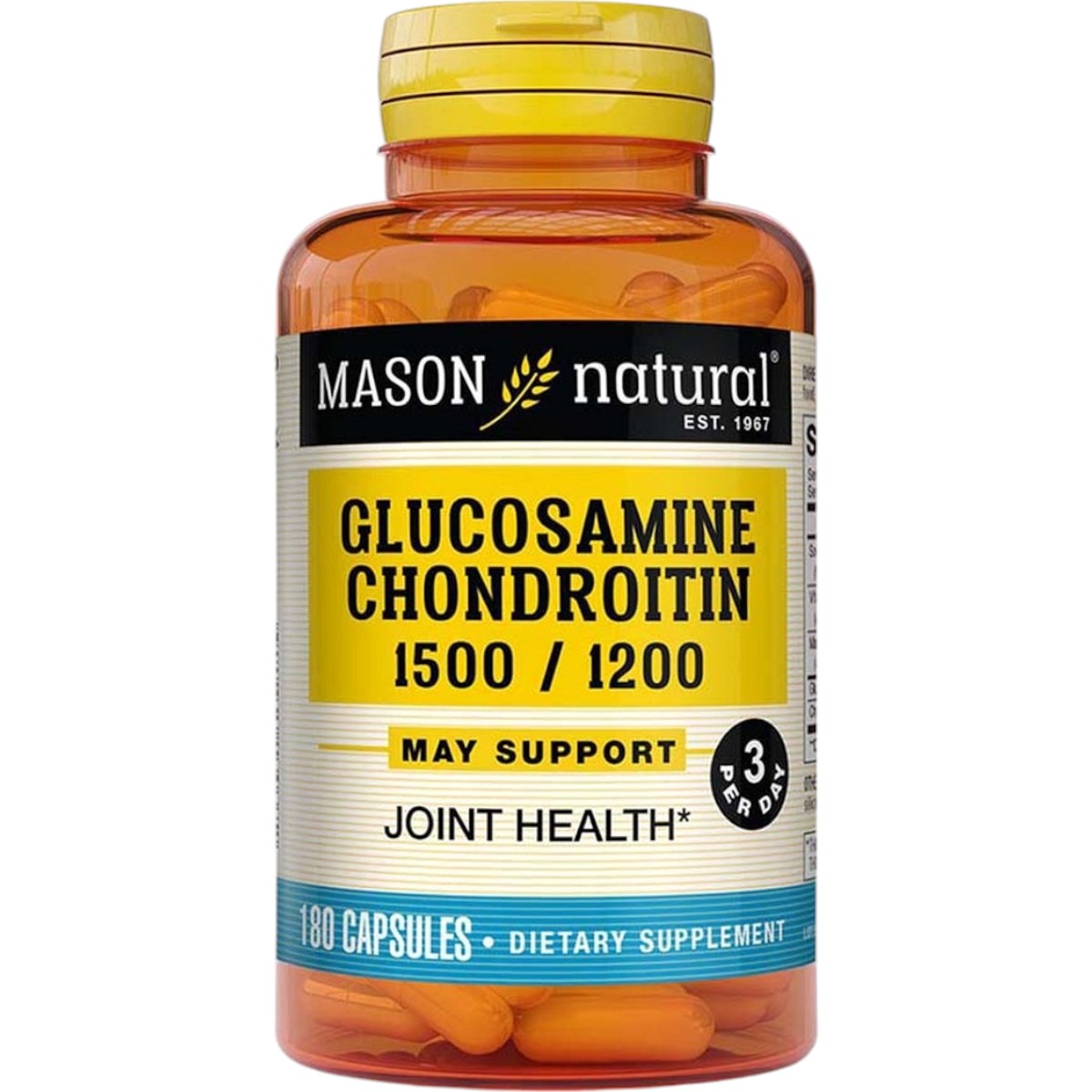 Глюкозамін та хондроїтин Mason Natural Glucosamine Chondroitin 1500/1200, 180 капсул - фото 1