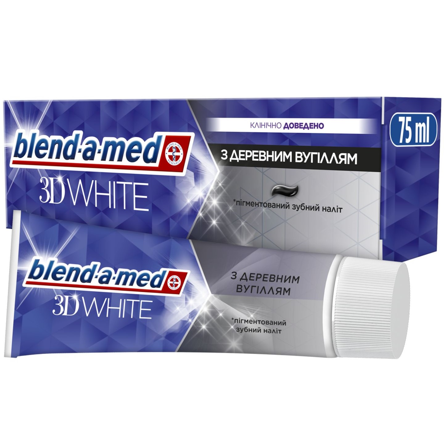 Зубная паста Blend-a-med 3D White Древесный уголь 75 мл - фото 1