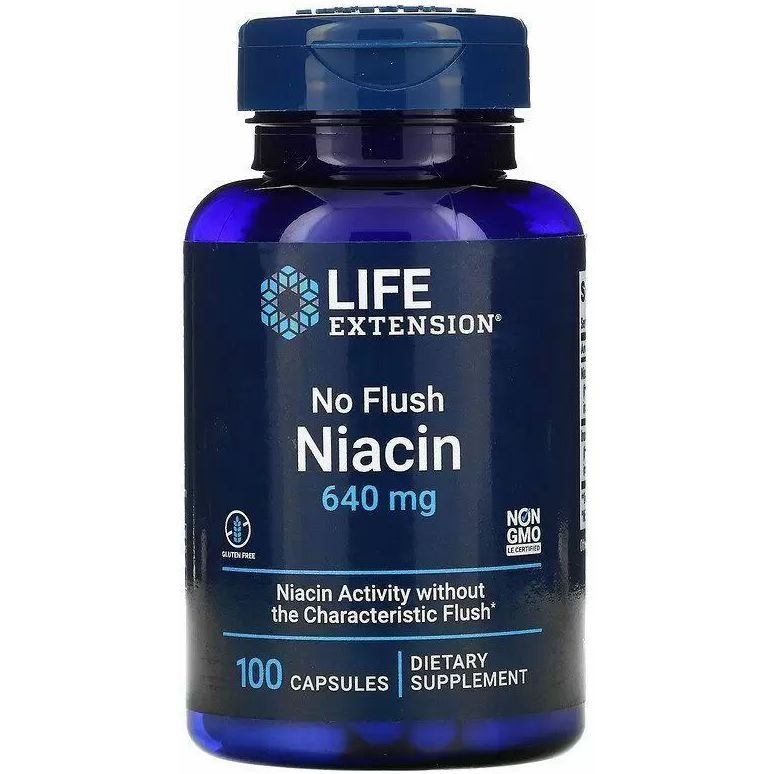 Ніацин (Вітамін В3) Life Extension No Flush Niacin 640 мг 100 капсул - фото 1