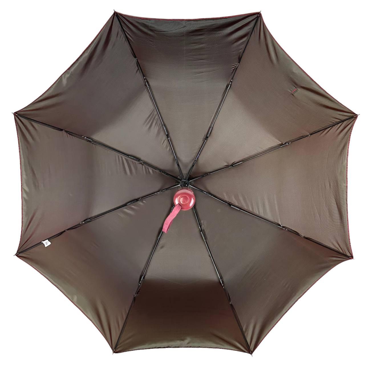 Женский складной зонтик полуавтомат Toprain 97 см бордовый - фото 4