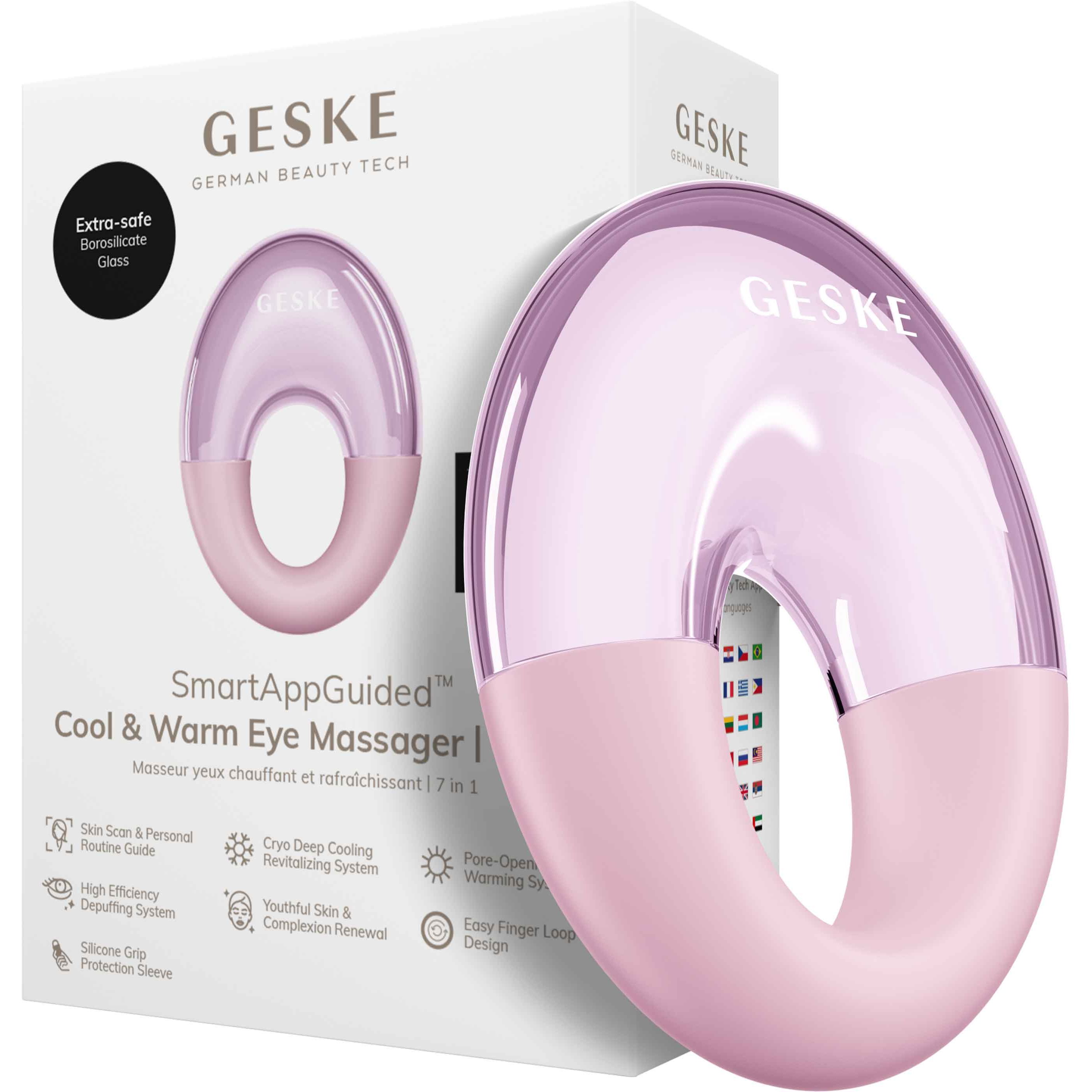 Масажер для очей GESKE Cool & Warm Eye Massager 7 в 1 рожевий - фото 1