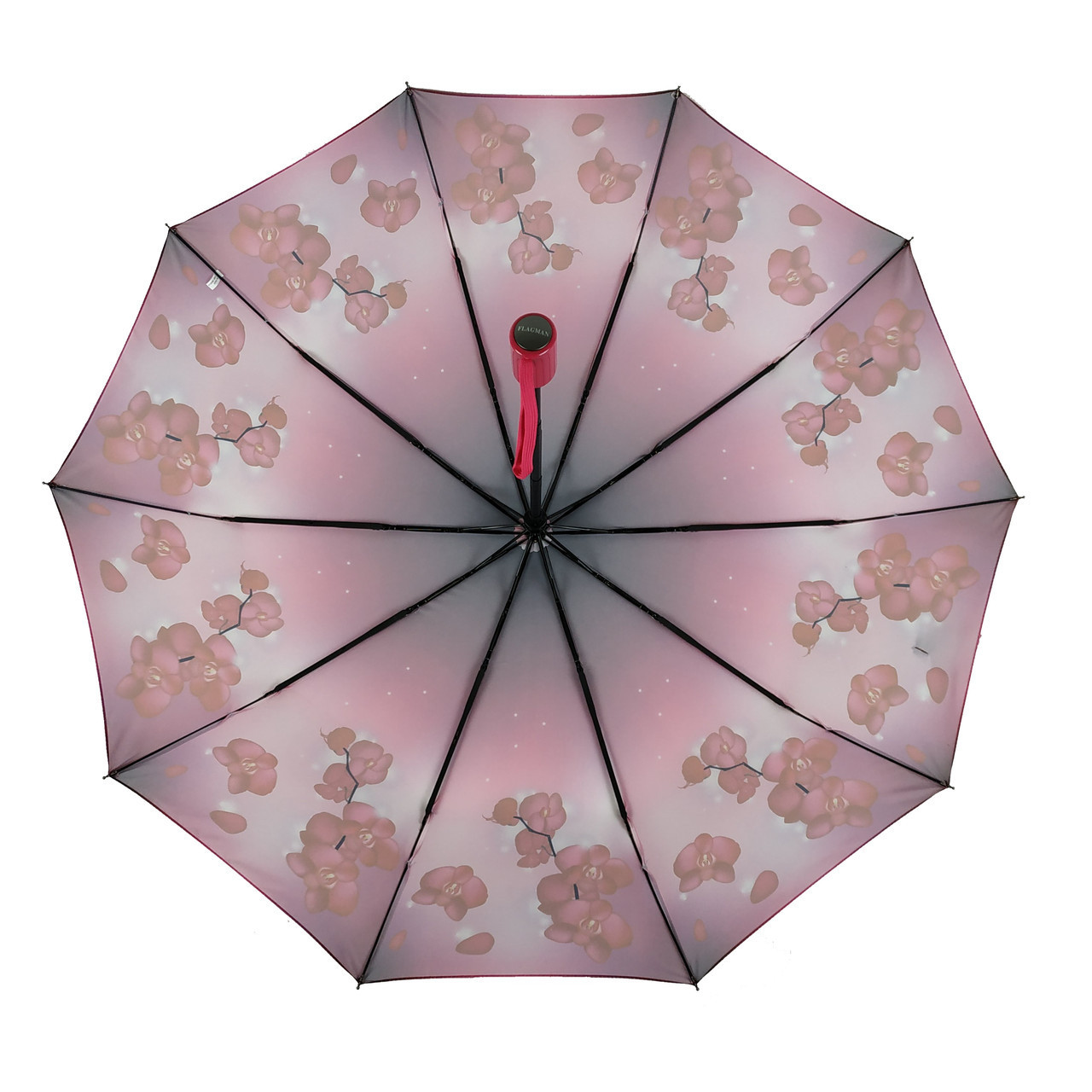 Жіноча складана парасолька напівавтомат The Best 98 см малинова - фото 4