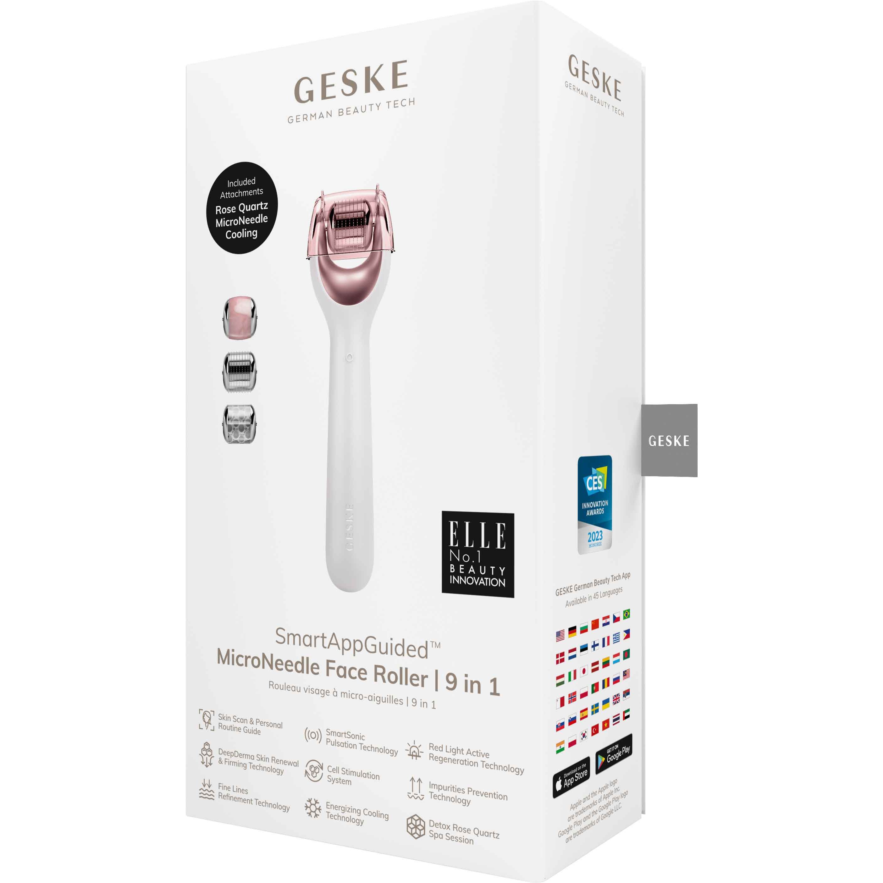 Электронный ролик для лица с микроиглами GESKE MicroNeedle Face Roller 9 в 1 пудровый - фото 5