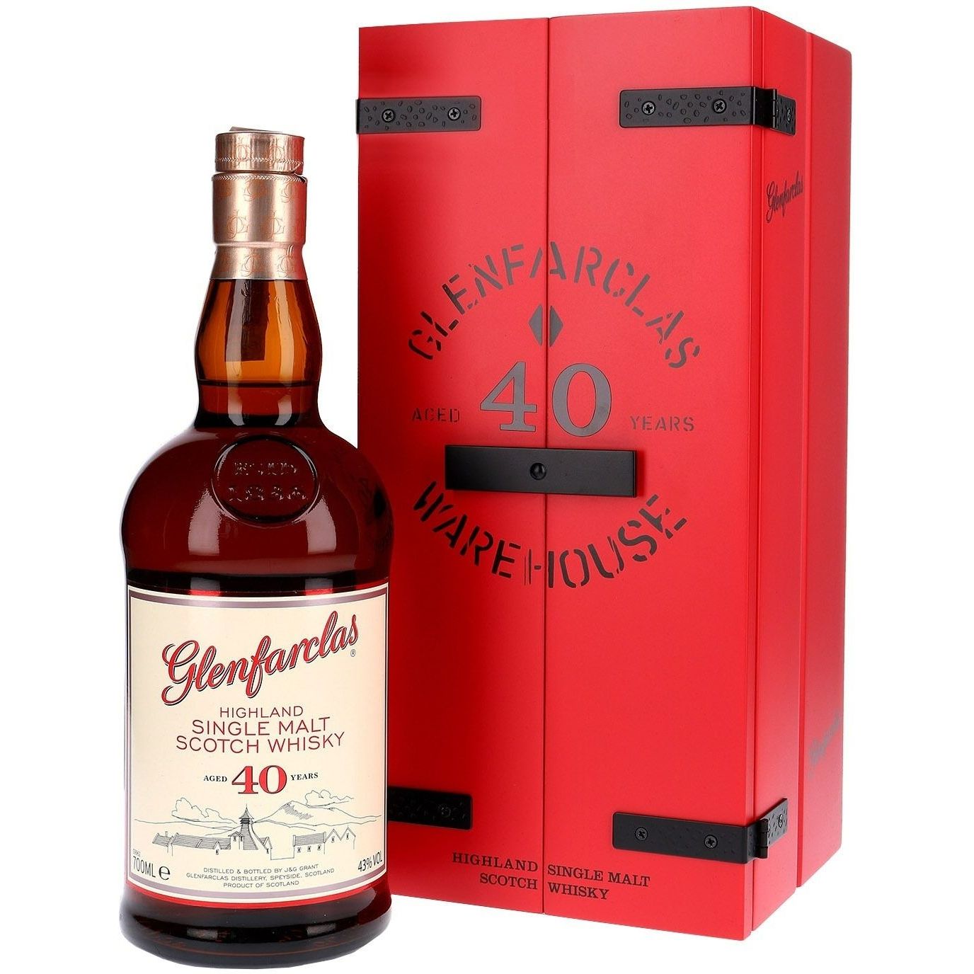 Виски Glenfarclas Single Malt Scotch Whisky 40 yo 43% 0.7 л, в подарочной упаковке - фото 1