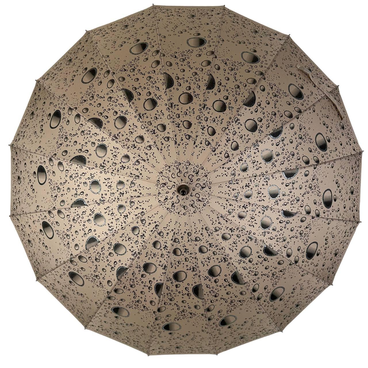 Жіноча парасолька-палиця напівавтомат Toprain 98 см бежева - фото 5