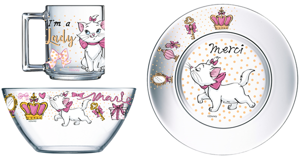 Набір дитячого посуду ОСЗ Disney Кішка Марі, 3 предмети (18с2055 ДЗ Кошка Мари) - фото 1