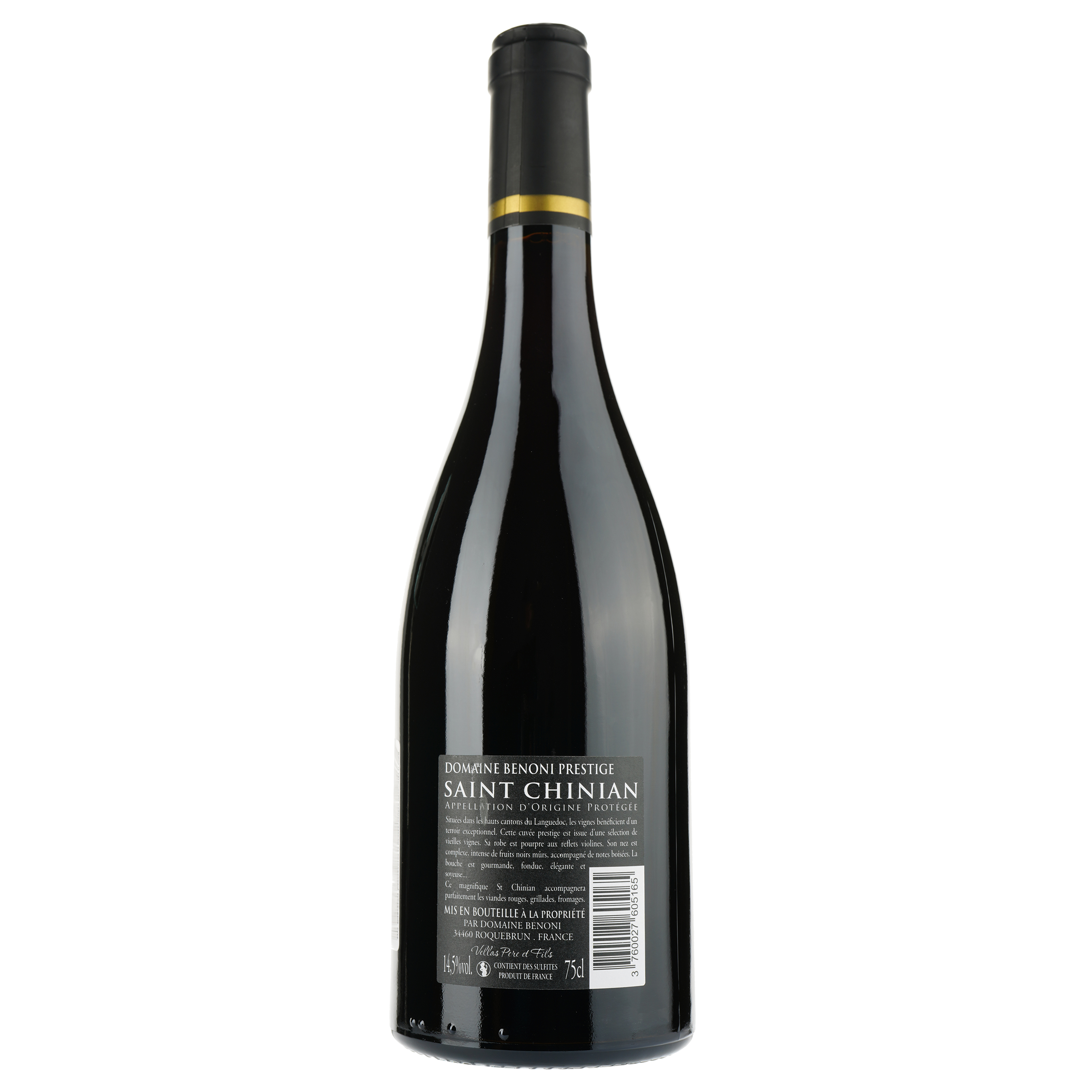 Вино Domaine Benoni Prestige 2021 AOP Saint Chinian, красное, сухое, 0.75 л - фото 2