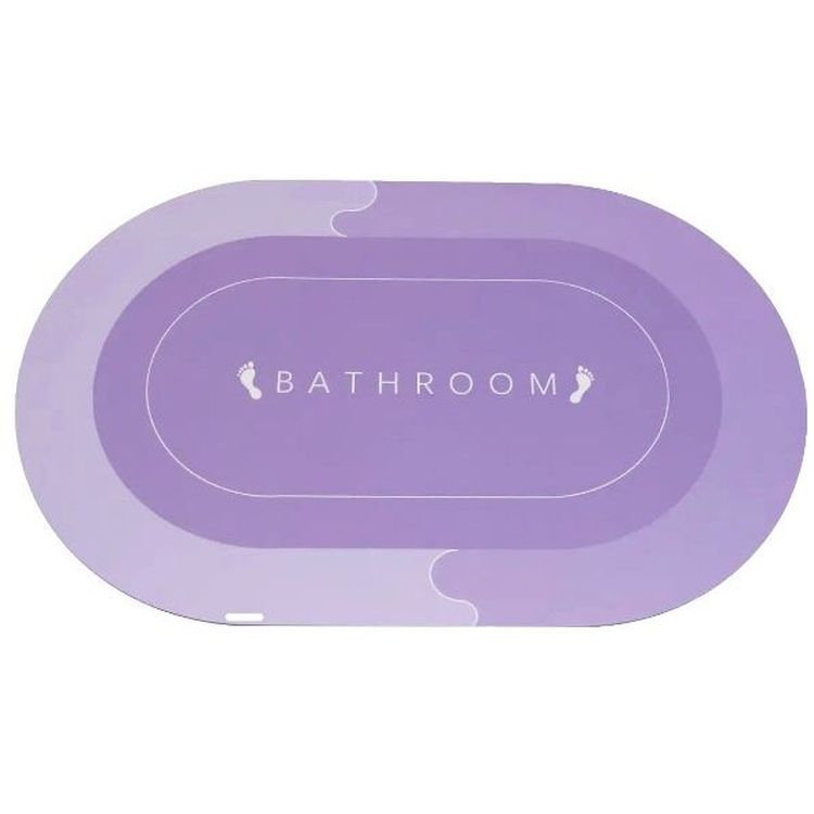 Коврик суперпоглащающий в ванную Stenson 80x50 см овальный светло-фиолетовый (26287) - фото 1