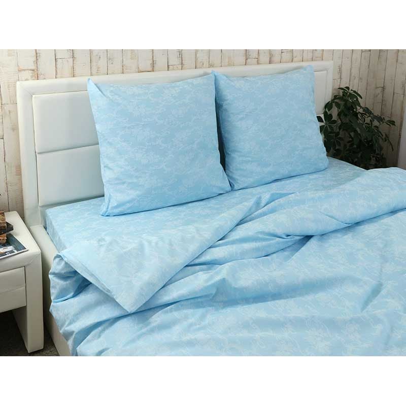Комплект постельного белья Руно Голубой вензель_1, бязь набивная, евростандарт (845.114Б_Блакитний вензель_1) - фото 1