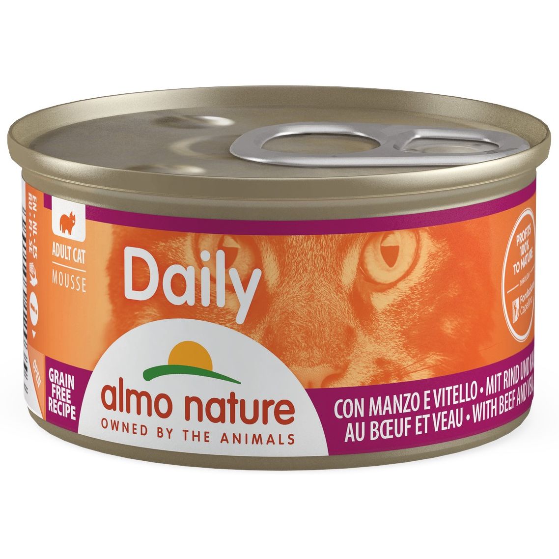 Влажный корм для кошек Almo Nature Daily Cat мусс с говядиной и телятиной 85 г - фото 1