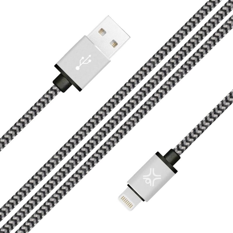 Кабель USB-A to Lightning XtremeMac Nylon Cable Silver 1.2 м - фото 2