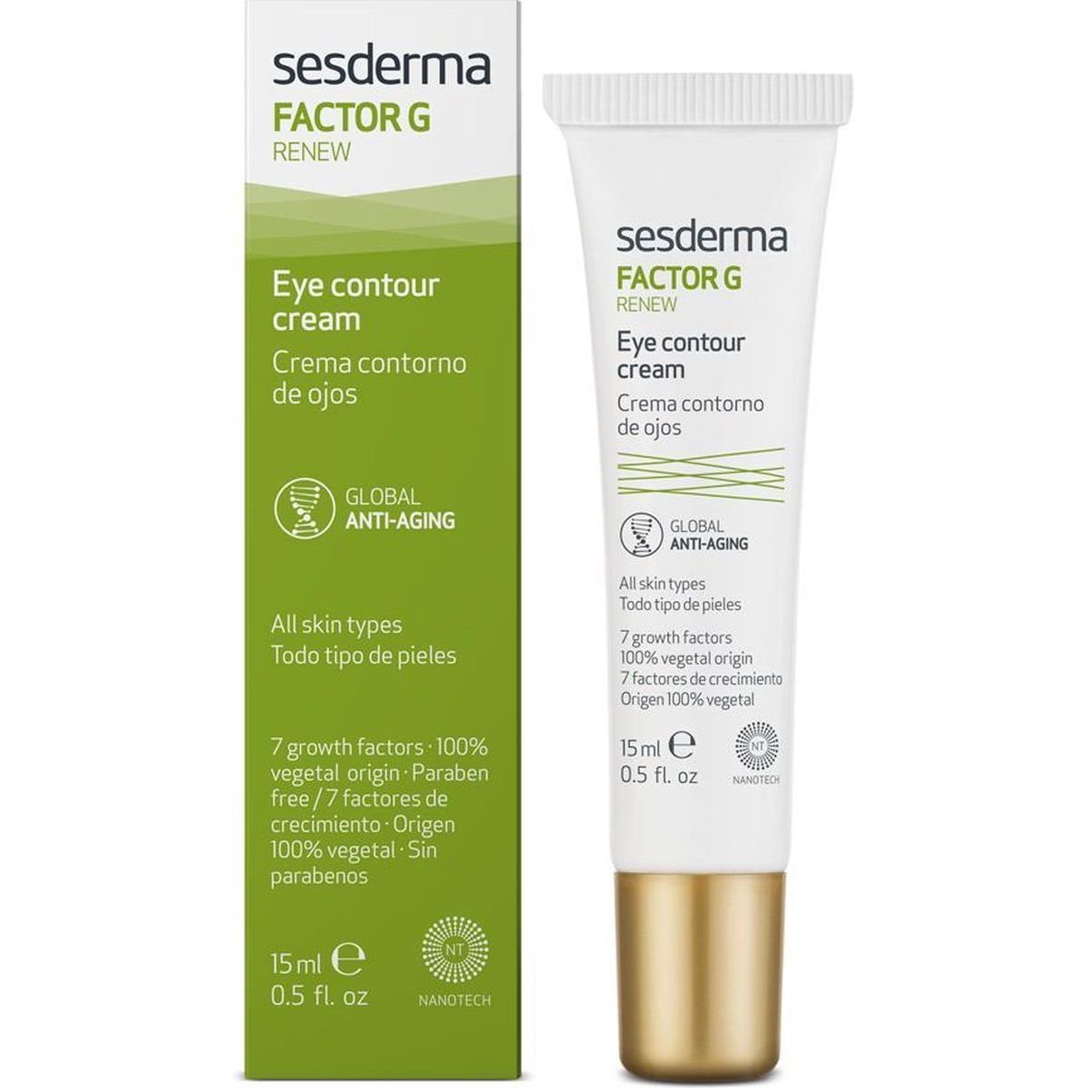 Омолоджуючий крем для контуру очей Sesderma Factor G Rejuvenating Eye Contour Cream, 15 мл - фото 1